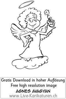 Engel, Blume, Wolke, Heiligenschein, Thumbnail, Agnes Live-Karikaturen, Download, kostenlos, Gratisbild, Free image, Clipart, Comic, Cartoon, Illustration