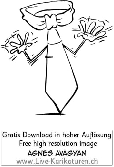 Krawatte Office Business Chef Vorgesetzter Boss Manager office worker business presentation Stress ablehnend Nein Schock color schwarzweiss black and white Cartoon Comic Karikatur Clipart Zeichnung Bild Illustration image painting kostenlos Gratisbild free image Thumbnail