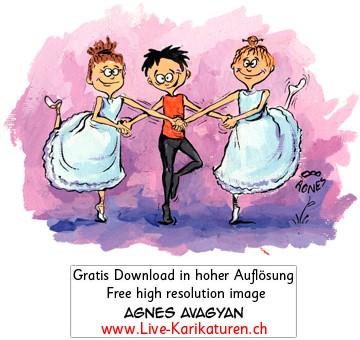 Ballett, klassischer, Tanz, Ballerina, Ballettschule, Ensemble, Taenzer, Agnes, Karikaturen, gratis, free, Clipart, Comic, Cartoon, Zeichnung, Agnes Live-Karikaturen, Download, kostenlos, Gratisbild, Free image, Clipart, Comic, Cartoon, Illustration, Thumbnail