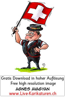 Fahne 1. August Nationalfeiertag Schweiz Schweizer Senn Fahnen schwingen Trachten Tracht Laendler volkstuemlich Brauchtum Hut elegant Mann Wiese Agnes Live-Karikaturen, Download, kostenlos, Gratisbild, Free image, Clipart, Comic, Cartoon, Illustration, Cartoon, Comic, Karikatur, Clipart, Zeichnung, Bild, Illustration, image, painting, kostenlos, Kunst, Kunsthandwerk, Geschenkidee, Kuenstler, Live Karikaturist, Comiczeichner, Armenian Artist from Yerevan