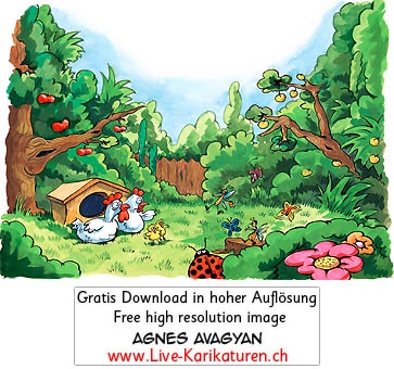 Garten Idylle Natur Huhn Huehner Kaefer Tiere Kinderbuch Blumen Tiere herzig suess Kinderwelt Bauernhof Kuecken Agnes Live-Karikaturen, Download, kostenlos, Gratisbild, Free image, Clipart, Comic, Cartoon, Illustration, Cartoon, Comic, Karikatur, Clipart, Zeichnung, Bild, Illustration, image, painting, kostenlos, Gratisbild, free image, Alleinunterhalter, Unterhaltung, Kunst, Kunsthandwerk, Firmenevent, Geschaeftsessen, Geburtstag, Hochzeit, Firmenevent, Geschenkidee, Hochzeit, Jubilaeum, Kuenstler, Live Karikaturist, Pensionierung, Messeanimation, Portraitbild zeichnen, Showkuenstler, Entertainer, Schnellzeichner, Comiczeichner, Armenian Artist from Yerevan