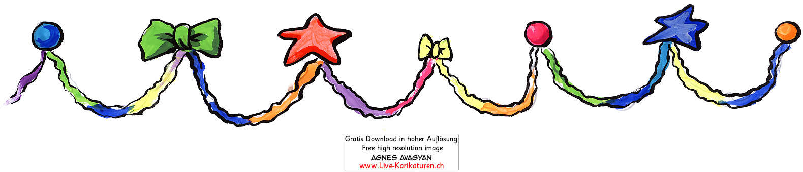 Girlande bunt farbenfroh Stern Kugel Weihnachten Xmas Dekoration Deko Agnes Live-Karikaturen, Download, kostenlos, Gratisbild, Free image, Clipart, Comic, Cartoon, Illustration, Cartoon, Comic, Karikatur, Clipart, Zeichnung, Bild, Illustration, image, painting, kostenlos, Kunst, Kunsthandwerk, Geschenkidee, Kuenstler, Live Karikaturist, Comiczeichner, Armenian Artist from Yerevan