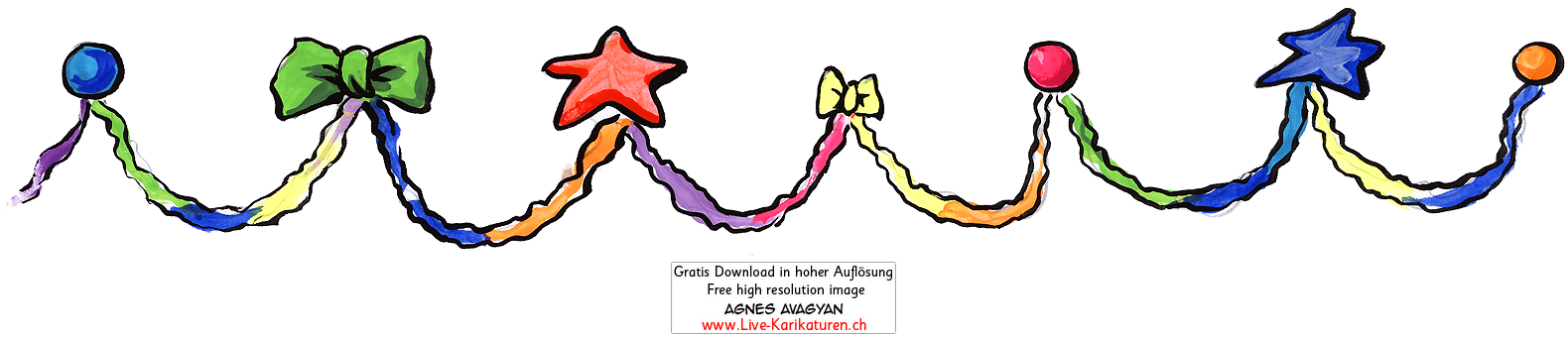 Girlande bunt farbenfroh Stern Kugel Weihnachten Xmas Dekoration Deko Agnes Live-Karikaturen, Download, kostenlos, Gratisbild, Free image, Clipart, Comic, Cartoon, Illustration, Cartoon, Comic, Karikatur, Clipart, Zeichnung, Bild, Illustration, image, painting, kostenlos, Kunst, Kunsthandwerk, Geschenkidee, Kuenstler, Live Karikaturist, Comiczeichner, Armenian Artist from Yerevan