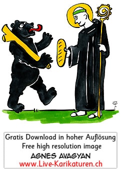 Kriens Gallus Baer Heiliger Brot Bischofsstab Heiligenschein Holz Stock, Agnes Live-Karikaturen, Download, kostenlos, Gratisbild, Free image, Clipart, Comic, Cartoon, Illustration, Cartoon, Comic, Karikatur, Clipart, Zeichnung, Bild, Illustration, image, painting, kostenlos, Kunst, Kunsthandwerk, Geschenkidee, Kuenstler, Live Karikaturist, Comiczeichner, Armenian Artist from Yerevan