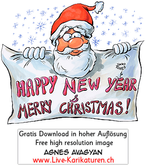 Happy new Year & merry Christmas Xmas Weihnachtsmann Santa Claus Schnee Winter rote Muetze weisser Bart Glueckwunsch Neujahr Sylvester Weihnachtszeit Weihnachtsferien Schneekristalle grosse Nase Banner Agnes Live-Karikaturen, Download, kostenlos, Gratisbild, Free image, Clipart, Comic, Cartoon, Illustration, Cartoon, Comic, Karikatur, Clipart, Zeichnung, Bild, Illustration, image, painting, kostenlos, Kunst, Kunsthandwerk, Geschenkidee, Kuenstler, Live Karikaturist, Comiczeichner, Armenian Artist from Yerevan