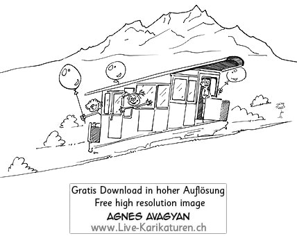 Kriens Sonnenbergbahn Sonnenberg Baehnli Pilatus Ausflug Kinder Schulreise Luzern Ballon Bergstation antik Bahn Agnes Live-Karikaturen, Download, kostenlos, Gratisbild, Free image, Clipart, Comic, Cartoon, Illustration, Cartoon, Comic, Karikatur, Clipart, Zeichnung, Bild, Illustration, image, painting, kostenlos, Kunst, Kunsthandwerk, Geschenkidee, Kuenstler, Live Karikaturist, Comiczeichner, Armenian Artist from Yerevan