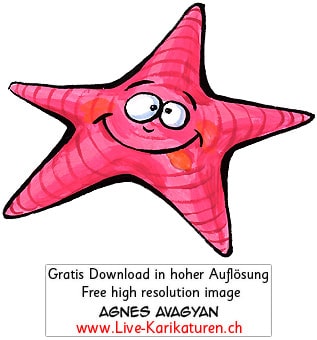 roter Stern Weihnachtsstern Seestern Augen lustig Mund lachen Smile Magenta Deko Dekoration Layout Agnes Live-Karikaturen, Download, kostenlos, Gratisbild, Free image, Clipart, Comic, Cartoon, Illustration, Cartoon, Comic, Karikatur, Clipart, Zeichnung, Bild, Illustration, image, painting, kostenlos, Kunst, Kunsthandwerk, Geschenkidee, Kuenstler, Live Karikaturist, Comiczeichner, Armenian Artist from Yerevan