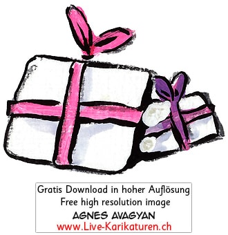 Geschenke Weihnachten weiss Geburtstag rosarot pink violett Geschenkbaender verpackt Ueberraschung Dekoelement Layoutelement Agnes Live-Karikaturen, Download, kostenlos, Gratisbild, Free image, Clipart, Comic, Cartoon, Illustration, Cartoon, Comic, Karikatur, Clipart, Zeichnung, Bild, Illustration, image, painting, kostenlos, Kunst, Kunsthandwerk, Geschenkidee, Kuenstler, Live Karikaturist, Comiczeichner, Armenian Artist from Yerevan