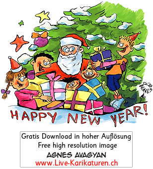 Happy New Year Weihnachtsbaum Weihnachtsferien Weihnachtsfeier Santa Claus Weihnachtsmann Fest Freude Geschenke Winter Weihnachten Neujahr Sylvester Tannenbaum Schnee Sterne Weihnachtsschmuck Agnes Live-Karikaturen, Download, kostenlos, Gratisbild, Free image, Clipart, Comic, Cartoon, Illustration, Cartoon, Comic, Karikatur, Clipart, Zeichnung, Bild, Illustration, image, painting, kostenlos, Kunst, Kunsthandwerk, Geschenkidee, Kuenstler, Live Karikaturist, Comiczeichner, Armenian Artist from Yerevan