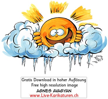 Winter Sonne Eiskristalle Wolken kalt schoenes Wetter Schoenwetter Sonnenschein Wintersonnenwende Sonne mit Gesicht lachen froehlich strahlen Sonnenstrahlen dicke Wolken Agnes Live-Karikaturen, Download, kostenlos, Gratisbild, Free image, Clipart, Comic, Cartoon, Illustration, Cartoon, Comic, Karikatur, Clipart, Zeichnung, Bild, Illustration, image, painting, kostenlos, Kunst, Kunsthandwerk, Geschenkidee, Kuenstler, Live Karikaturist, Comiczeichner, Armenian Artist from Yerevan