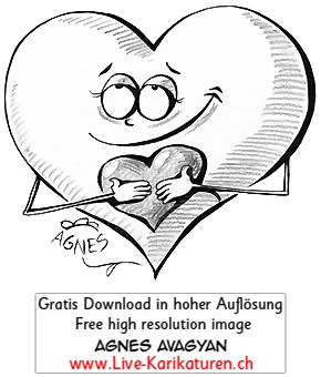 Herz Liebe Valentinstag Valentine hält Herz verliebt romantisch Romantik mit Augen mit Händen schwarzweiss Agnes Karikaturen gratis free Clipart Comic Cartoon Zeichnung Illustration transparent PNG