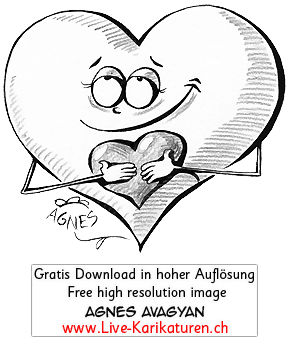 Herz Liebe Valentinstag Valentine hält Herz verliebt romantisch Romantik mit Augen mit Händen schwarzweiss Agnes Karikaturen gratis free Clipart Comic Cartoon Zeichnung Illustration transparent PNG