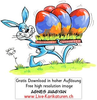 Ostern Osterhase Osternest mit Gras farbige Ostereier Wiese Hasenzaehne Armenien armenische Farben Flagge armenisches Wappen Armenia armenian Eastern blauer Hase Hasenohren Hasenfüsse Agnes Karikaturen gratis free Clipart Comic Cartoon Zeichnung Illustration transparent PNG