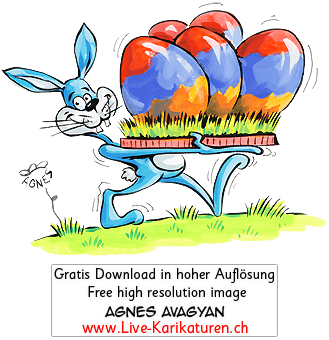 Ostern Osterhase Osternest mit Gras farbige Ostereier Wiese Hasenzaehne Armenien armenische Farben Flagge armenisches Wappen Armenia armenian Eastern blauer Hase Hasenohren Hasenfüsse Agnes Karikaturen gratis free Clipart Comic Cartoon Zeichnung Illustration transparent PNG