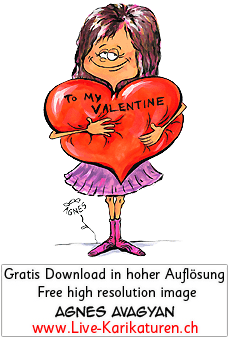 Valentinstag süss herzig cute Girl Mädchen Herz Riesenherz To my Valentine violett Rock Valentin Liebe Love Amour lange Haare Verliebte verliebt Sehnsucht Romantik romantisch Rendezvous Liebesgeständnis Liebesbrief Agnes Karikaturen gratis free Clipart Comic Cartoon Zeichnung c transparent