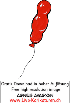 Ballon Luftballon Schnur Helium Kindergeburtstag Geburtstag Party Deko rot farbig Agnes Live-Karikaturen Karikaturistin Cartoon Comic Karikatur Clipart Zeichnung handgezeichnet gemalt Bild Illustration image painting Download kostenlos Gratisbild free image