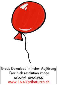 Ballone Luftballon Schnur Helium Kindergeburtstag Geburtstag Party Deko rot farbig Agnes Live-Karikaturen Karikaturistin Cartoon Comic Karikatur Clipart Zeichnung handgezeichnet gemalt Bild Illustration image painting Download kostenlos Gratisbild free image