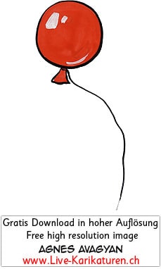 Ballone Luftballon Schnur Helium Kindergeburtstag Geburtstag Party Deko rot farbig Agnes Live-Karikaturen Karikaturistin Cartoon Comic Karikatur Clipart Zeichnung handgezeichnet gemalt Bild Illustration image painting Download kostenlos Gratisbild free image