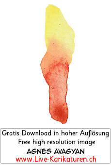 Farbe gelb orange Klecks Farbklecks Farbverlauf Spritzer Kleckser Gemaelde Fleck Flecken Deko Aquarell Agnes Karikaturen gratis free Clipart Comic Cartoon Zeichnung