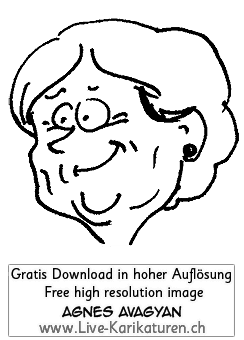 Gesicht Portraet Charakter handgezeichnet Mensch Kopf schwarzweiss Agnes Live-Karikaturen Karikaturistin Cartoon Comic Karikatur Clipart Zeichnung handgezeichnet gemalt Bild Illustration image painting Download kostenlos Gratisbild free image