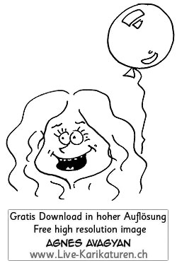 Gesicht Portraet Charakter handgezeichnet Mensch Kopf schwarzweiss Agnes Live-Karikaturen Karikaturistin Cartoon Comic Karikatur Clipart Zeichnung handgezeichnet gemalt Bild Illustration image painting Download kostenlos Gratisbild free image