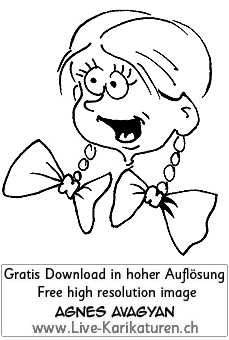 Gesicht Portraet Charakter handgezeichnet Mensch Kopf schwarzweiss Agnes Live-Karikaturen Karikaturistin Cartoon Comic Karikatur Clipart Zeichnung handgezeichnet gemalt Bild Illustration image painting Download kostenlos Gratisbild free image