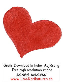 Herz Herzchen Herzen handgezeichnet handgemalt rot farbig einzeln Hochzeit Valentinstag Agnes Live-Karikaturen Karikaturistin Cartoon Comic Karikatur Clipart Zeichnung handgezeichnet gemalt Bild Illustration image painting Download kostenlos Gratisbild free image