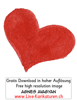 Herz Herzchen Herzen handgezeichnet handgemalt rot farbig Gruppe Hochzeit Valentinstag Agnes Live-Karikaturen Karikaturistin Cartoon Comic Karikatur Clipart Zeichnung handgezeichnet gemalt Bild Illustration image painting Download kostenlos Gratisbild free image