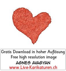 Herz Herzchen Herzen handgezeichnet handgemalt rot farbig einzeln Hochzeit Valentinstag Agnes Live-Karikaturen Karikaturistin Cartoon Comic Karikatur Clipart Zeichnung handgezeichnet gemalt Bild Illustration image painting Download kostenlos Gratisbild free image