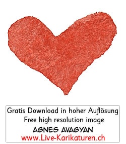 Herz Herzchen Herzen handgezeichnet handgemalt rot farbig Gruppe Hochzeit Valentinstag Agnes Live-Karikaturen Karikaturistin Cartoon Comic Karikatur Clipart Zeichnung handgezeichnet gemalt Bild Illustration image painting Download kostenlos Gratisbild free image