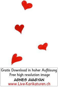 Herz Herzchen Herzen handgezeichnet handgemalt rot Gruppe Hochzeit Valentinstag Agnes Live-Karikaturen Karikaturistin Cartoon Comic Karikatur Clipart Zeichnung handgezeichnet gemalt Bild Illustration image painting Download kostenlos Gratisbild free image