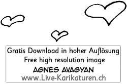 Herz Herzchen Herzen handgezeichnet handgemalt schwarzweiss Gruppe Hochzeit Valentinstag Agnes Live-Karikaturen Karikaturistin Cartoon Comic Karikatur Clipart Zeichnung handgezeichnet gemalt Bild Illustration image painting Download kostenlos Gratisbild free image