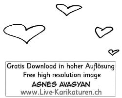 Herz Herzchen Herzen handgezeichnet handgemalt schwarzweiss Gruppe Hochzeit Valentinstag Agnes Live-Karikaturen Karikaturistin Cartoon Comic Karikatur Clipart Zeichnung handgezeichnet gemalt Bild Illustration image painting Download kostenlos Gratisbild free image