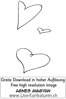 Herz Herzchen Herzen handgezeichnet handgemalt schwarzweiss Gruppe Hochzeit Valentinstag Agnes Live-Karikaturen Karikaturistin Cartoon Comic Karikatur Clipart Zeichnung handgezeichnet gemalt Bild Illustration image painting Download kostenlos Gratisbild free image