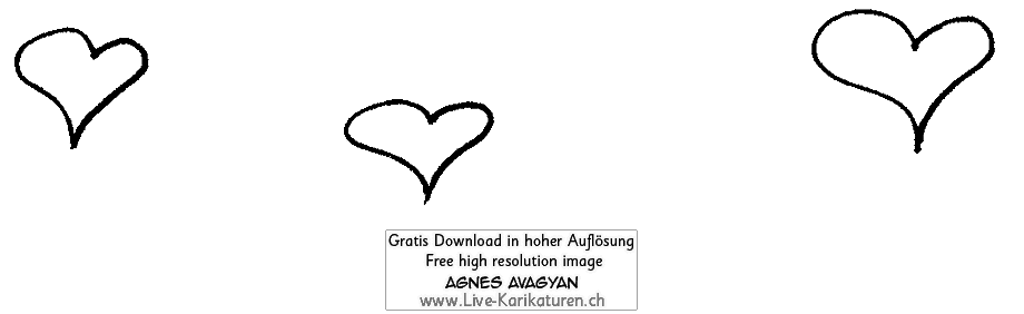 Herz Herzchen Herzen handgezeichnet handgemalt schwarzweiss Gruppe Hochzeit Valentinstag Agnes Live-Karikaturen Karikaturistin Cartoon Comic Karikatur Clipart Zeichnung handgezeichnet gemalt Bild Illustration image painting Download kostenlos Gratisbild free image