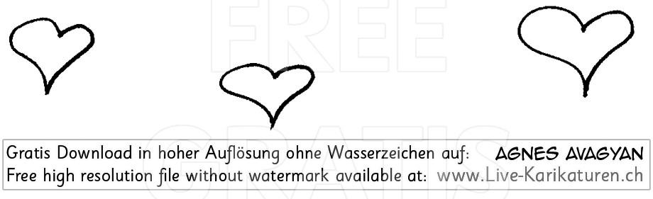 Herz Herzchen Herzen handgezeichnet handgemalt schwarzweiss Gruppe Hochzeit Valentinstag Agnes Live-Karikaturen Karikaturistin Cartoon Comic Karikatur Clipart Zeichnung handgezeichnet gemalt Bild Illustration image painting Download kostenlos Gratisbild free image