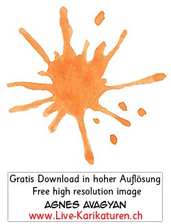 Farbe orange Klecks Farbklecks Spritzer Kleckser Gemaelde Fleck Flecken Deko Aquarell Agnes Live-Karikaturen Karikaturistin Cartoon Comic Karikatur Clipart Zeichnung handgezeichnet gemalt Bild Illustration image painting Download kostenlos Gratisbild free image