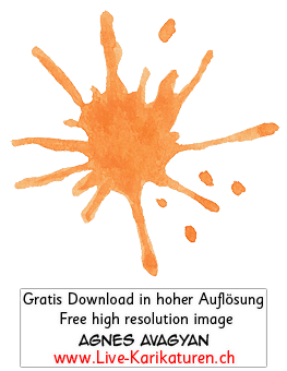 Farbe orange Klecks Farbklecks Spritzer Kleckser Gemaelde Fleck Flecken Deko Aquarell Agnes Live-Karikaturen Karikaturistin Cartoon Comic Karikatur Clipart Zeichnung handgezeichnet gemalt Bild Illustration image painting Download kostenlos Gratisbild free image