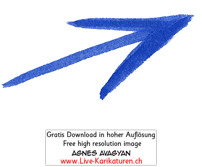 Pfeil arrow Zeiger Richtungsweiser Symbol Icon Zeichen blau handgezeichnet Agnes Live-Karikaturen Karikaturistin Cartoon Comic Karikatur Clipart Zeichnung handgezeichnet gemalt Bild Illustration image painting Download kostenlos Gratisbild free image