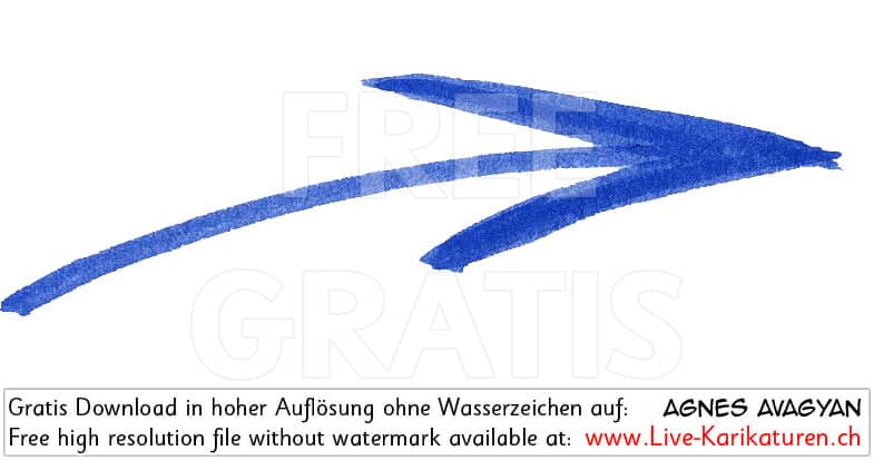 Pfeil arrow Zeiger Richtungsweiser Symbol Icon Zeichen blau handgezeichnet Agnes Live-Karikaturen Karikaturistin Cartoon Comic Karikatur Clipart Zeichnung handgezeichnet gemalt Bild Illustration image painting Download kostenlos Gratisbild free image