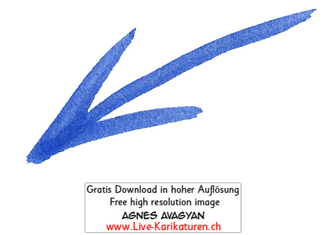 Pfeil arrow Zeiger Richtungsweiser Symbol Icon Zeichen blau handgezeichnet Agnes Live-Karikaturen Karikaturistin Cartoon Comic Karikatur Clipart Zeichnung handgezeichnet gemalt Bild Illustration image painting Download kostenlos Gratisbild free image