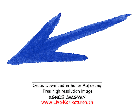 Pfeil arrow Zeiger Richtungsweiser Symbol Icon Zeichen blau handgezeichnet Agnes Live-Karikaturen Karikaturistin Cartoon Comic Karikatur Clipart Zeichnung handgezeichnet gemalt Bild Illustration image painting Download kostenlos Gratisbild free image