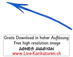 Pfeil arrow Zeiger Richtungsweiser Symbol Icon Zeichen blau handgezeichnet Agnes Live-Karikaturen Karikaturistin Cartoon Comic Karikatur Clipart Zeichnung handgezeichnet gemalt Bild Illustration image painting Download kostenlos Gratisbild free image