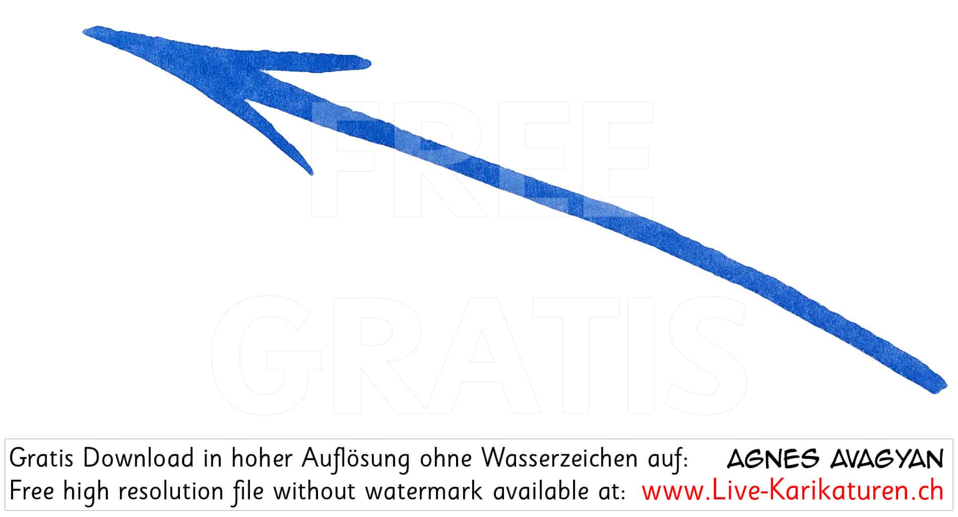 Pfeil arrow Zeiger Richtungsweiser Symbol Icon Zeichen blau handgezeichnet Agnes Live-Karikaturen Karikaturistin Cartoon Comic Karikatur Clipart Zeichnung handgezeichnet gemalt Bild Illustration image painting Download kostenlos Gratisbild free image