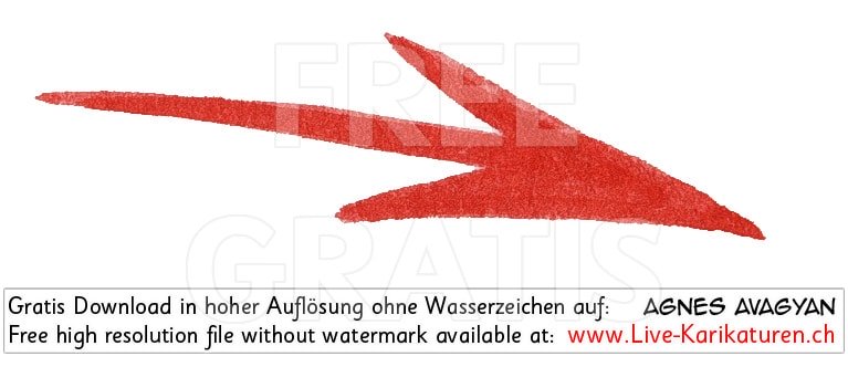 Pfeil arrow Zeiger Richtungsweiser Symbol Icon Zeichen rot handgezeichnet Agnes Live-Karikaturen Karikaturistin Cartoon Comic Karikatur Clipart Zeichnung handgezeichnet gemalt Bild Illustration image painting Download kostenlos Gratisbild free image