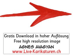 Pfeil arrow Zeiger Richtungsweiser Symbol Icon Zeichen rot handgezeichnet Agnes Live-Karikaturen Karikaturistin Cartoon Comic Karikatur Clipart Zeichnung handgezeichnet gemalt Bild Illustration image painting Download kostenlos Gratisbild free image