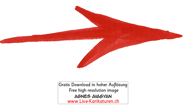 Pfeil arrow Zeiger Richtungsweiser Symbol Icon Zeichen rot handgezeichnet Agnes Live-Karikaturen Karikaturistin Cartoon Comic Karikatur Clipart Zeichnung handgezeichnet gemalt Bild Illustration image painting Download kostenlos Gratisbild free image