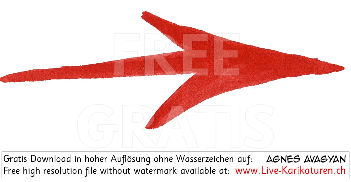 Pfeil arrow Zeiger Richtungsweiser Symbol Icon Zeichen rot handgezeichnet Agnes Live-Karikaturen Karikaturistin Cartoon Comic Karikatur Clipart Zeichnung handgezeichnet gemalt Bild Illustration image painting Download kostenlos Gratisbild free image