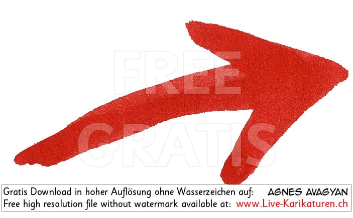 Pfeil arrow Zeiger Richtungsweiser Symbol Icon Zeichen rot handgezeichnet Agnes Live-Karikaturen Karikaturistin Cartoon Comic Karikatur Clipart Zeichnung handgezeichnet gemalt Bild Illustration image painting Download kostenlos Gratisbild free image