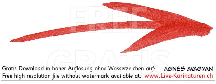 Pfeil arrow Zeiger Richtungsweiser Symbol Icon Zeichen rot handgezeichnet Agnes Live-Karikaturen Karikaturistin Cartoon Comic Karikatur Clipart Zeichnung handgezeichnet gemalt Bild Illustration image painting Download kostenlos Gratisbild free image